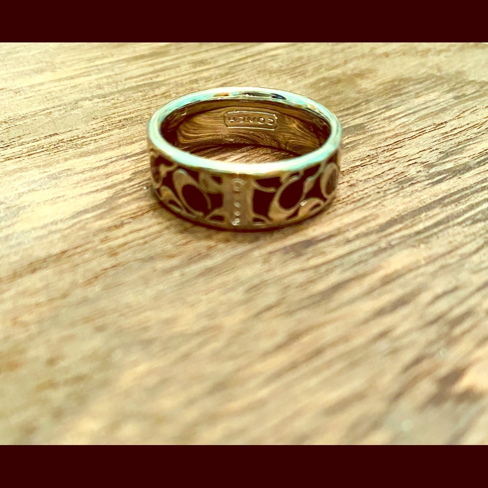 Coach ring black and silver size 7